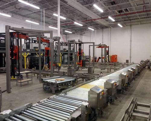 Food Packaging Pallet Conveyor Integration